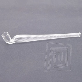 Dlhia sklenen lukovka z reho pevnho skla s kotlkom nahor. Typ lukovka sklo CSZ.